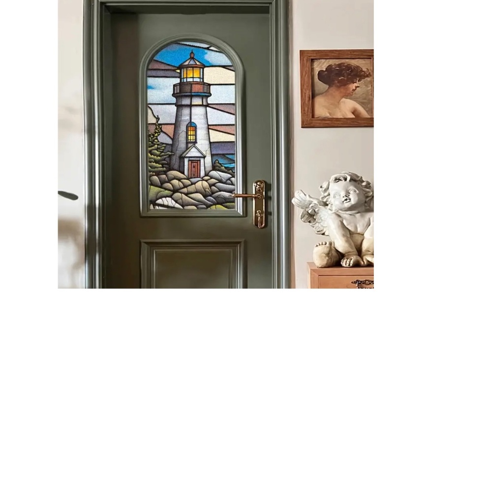 Colorful Lighthouse Electrostatic Glass Sticker - Picture 3 of 4